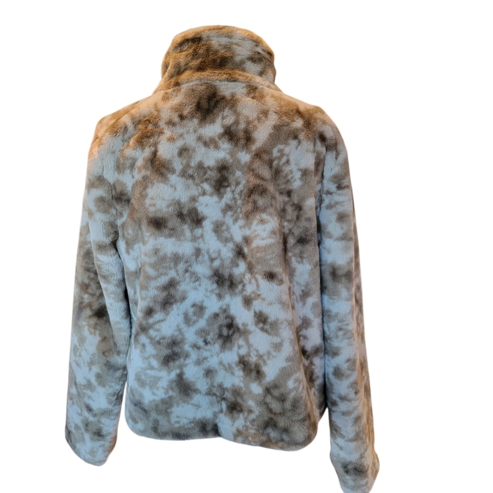 CATO Gray Brown Faux Fur Button Up Jacket - Picture 4 of 9